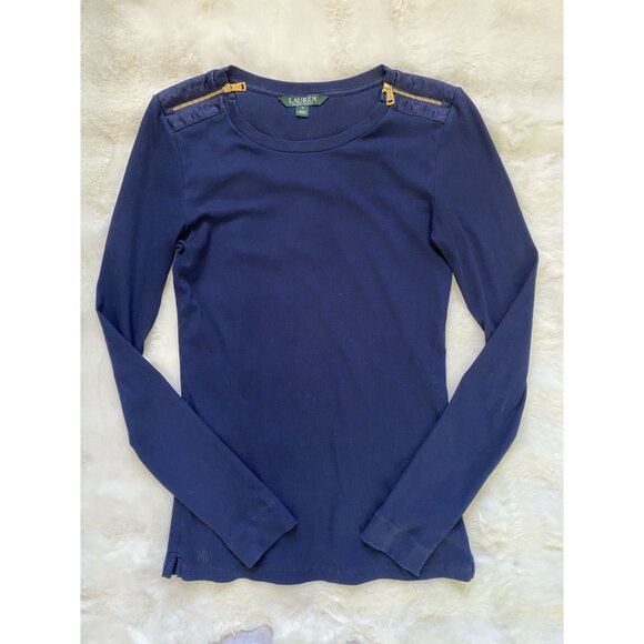 Navy Lauren Ralph Lauren Longsleeve shirt size M - Picture 4 of 8